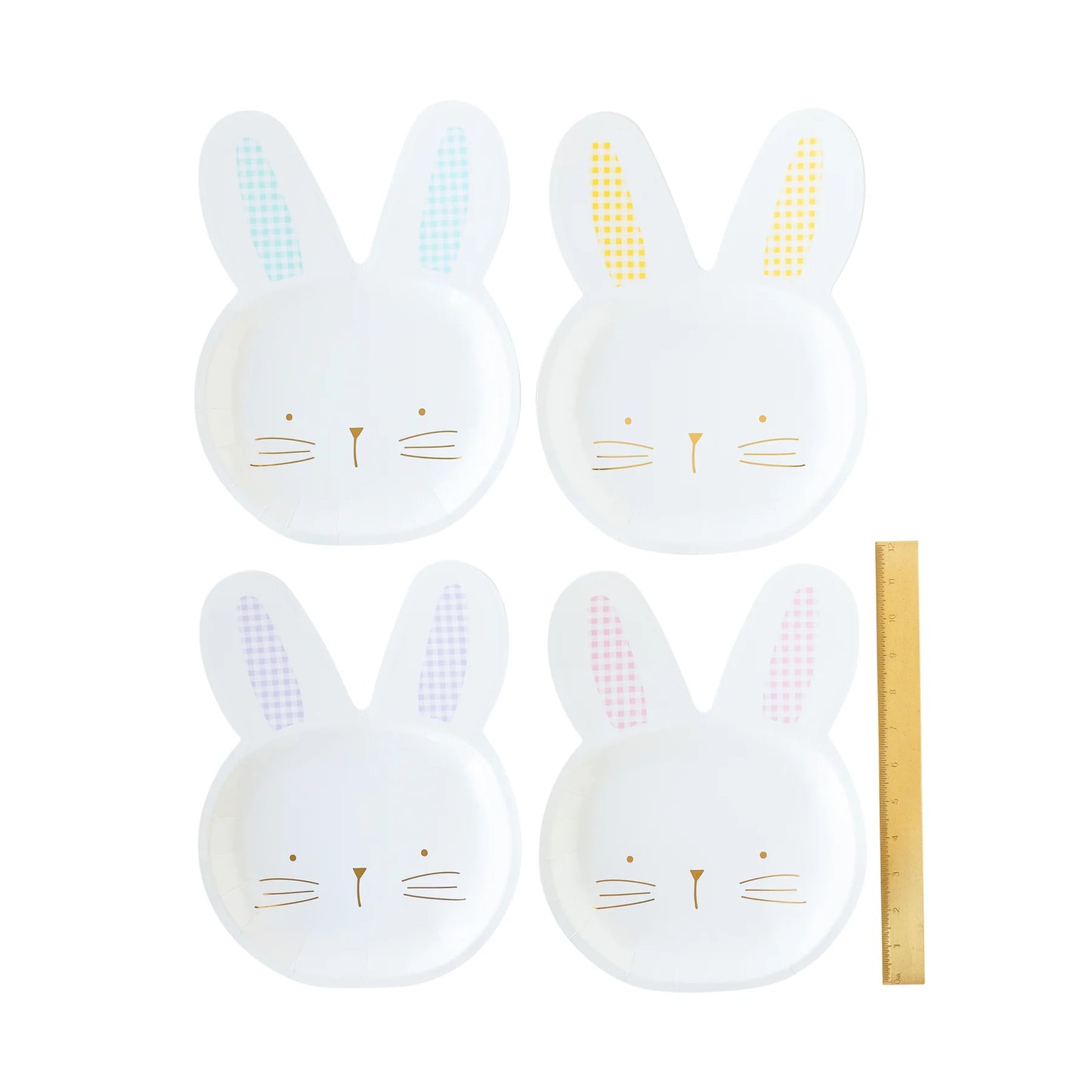 My Mind's Eye Gingham Bunny Shaped Plate Set