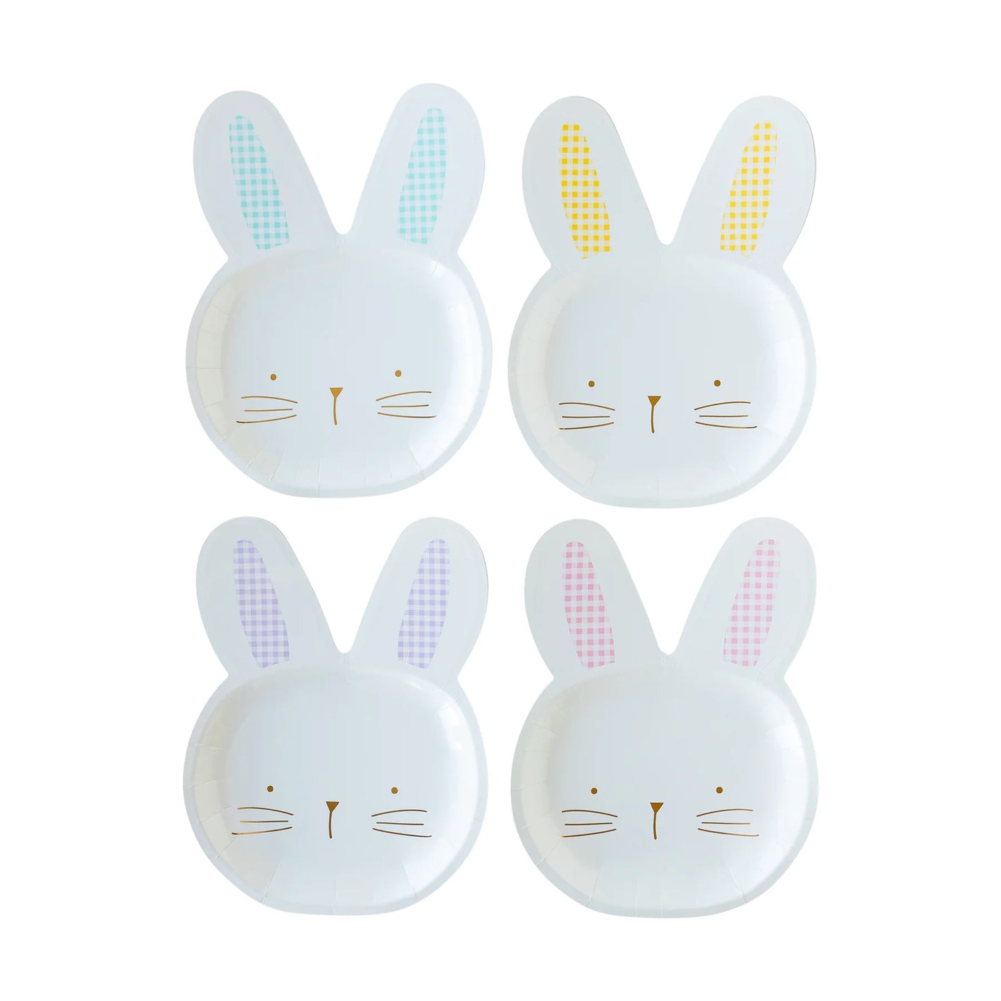 My Mind's Eye Gingham Bunny Shaped Plate Set