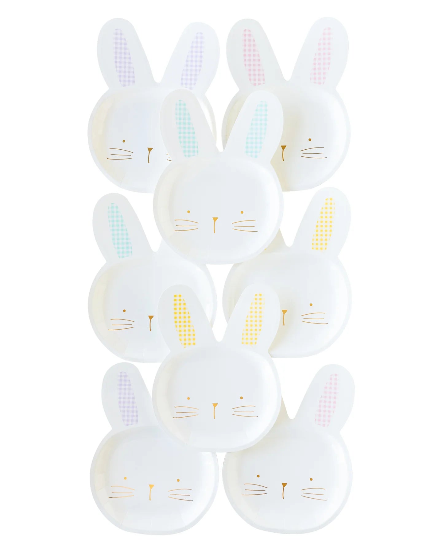 My Mind's Eye Gingham Bunny Shaped Plate Set