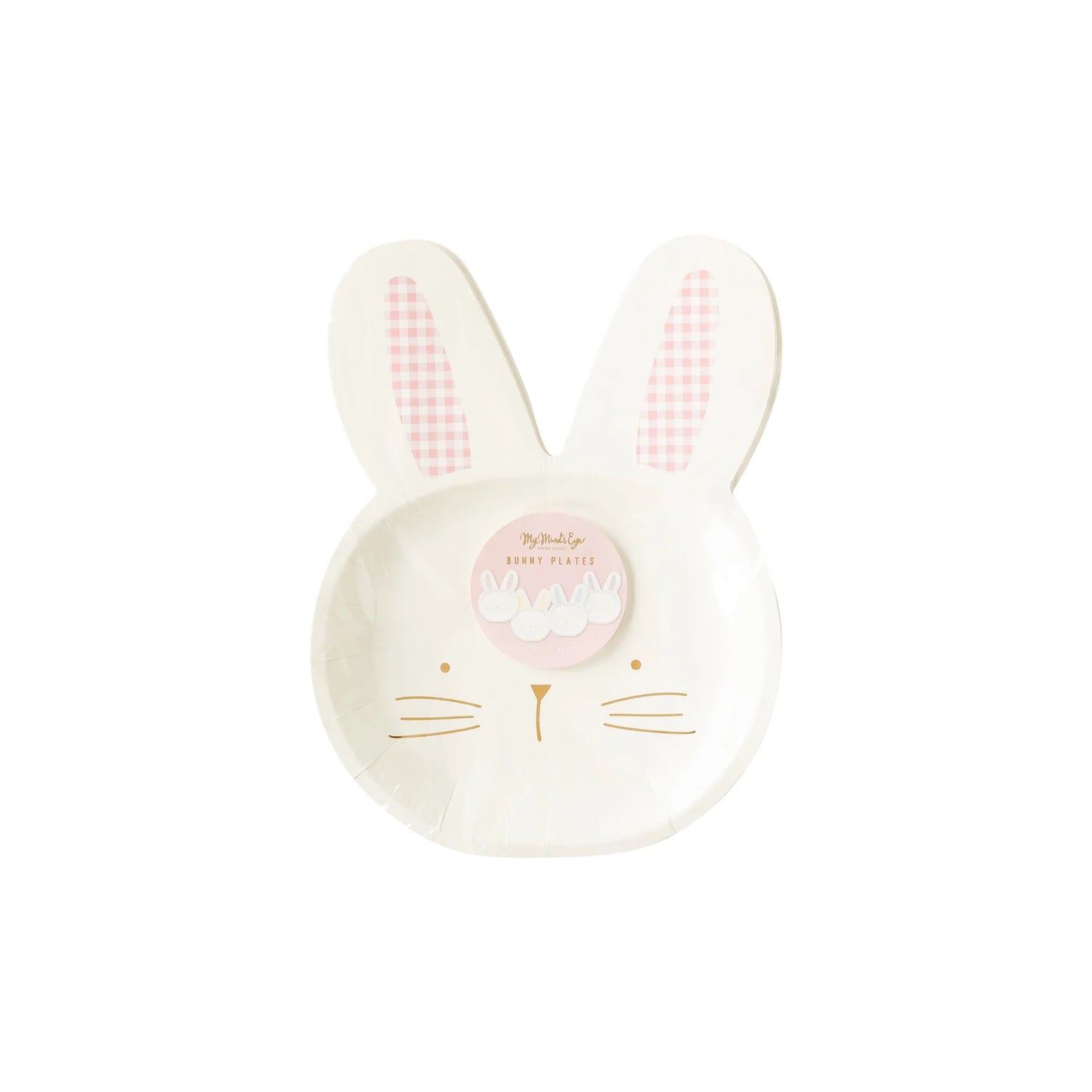 My Mind's Eye Gingham Bunny Shaped Plate Set