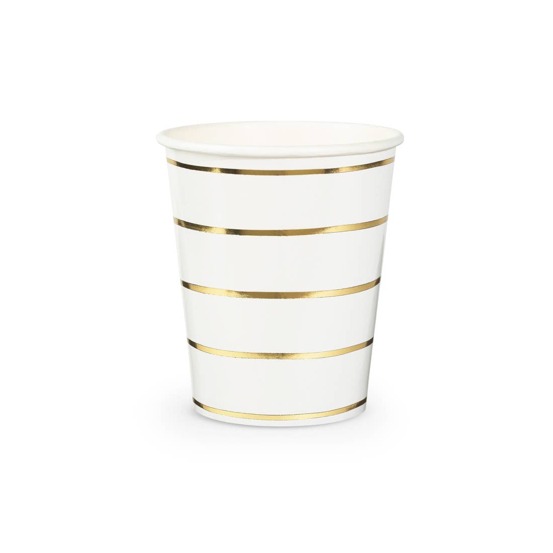 Gold Foil Frenchie Metallic Striped Cups