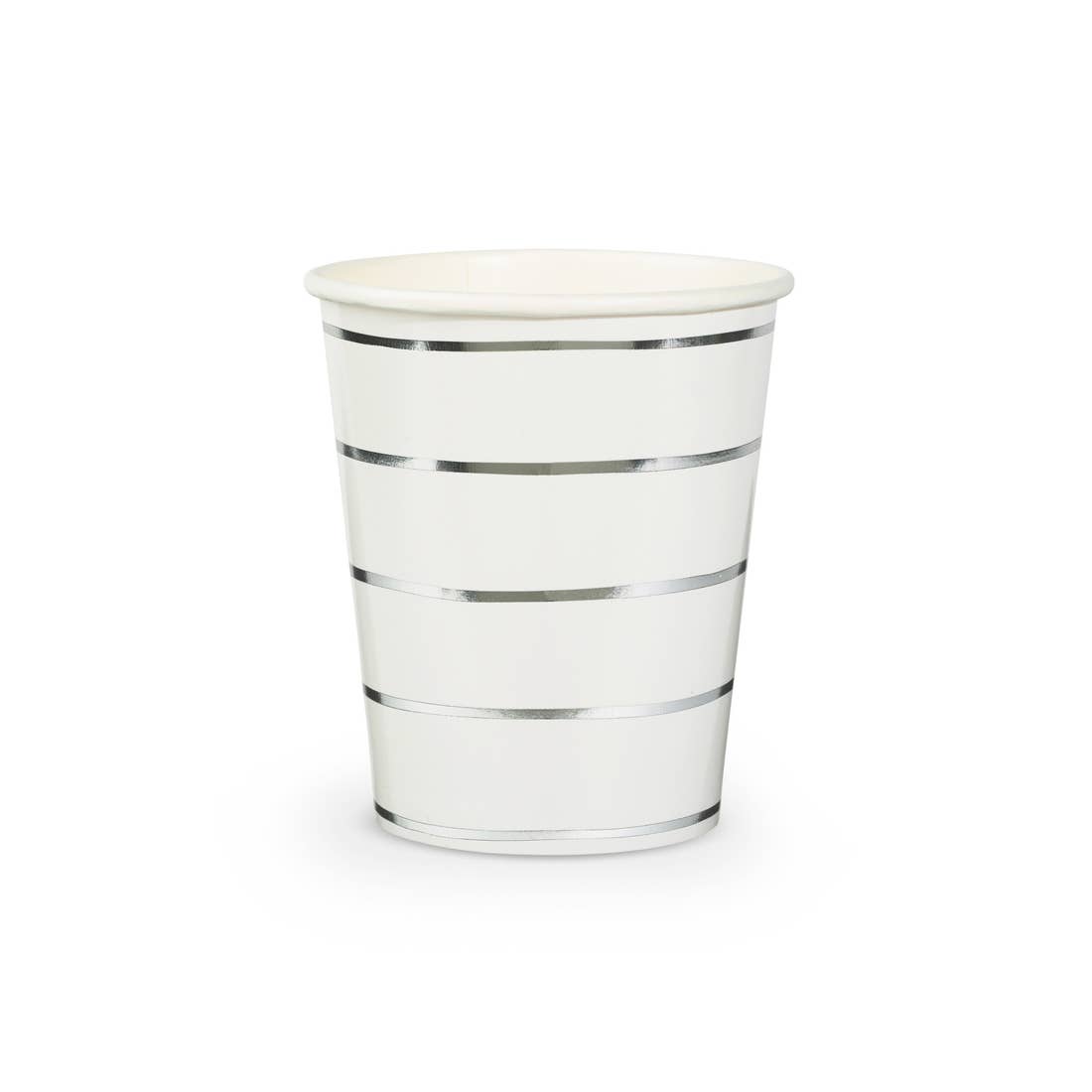 Silver Foil Frenchie Metallic Striped Cups