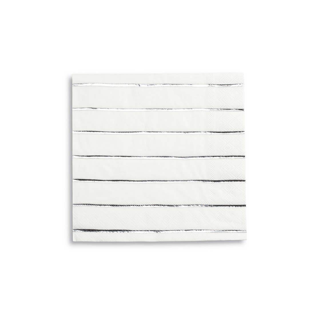 Silver Frenchie Metallic Striped Large Napkins