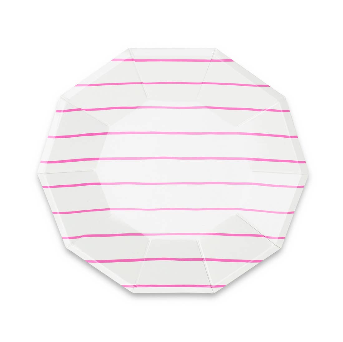 Pink (Cerise) Frenchie Striped Large Plates