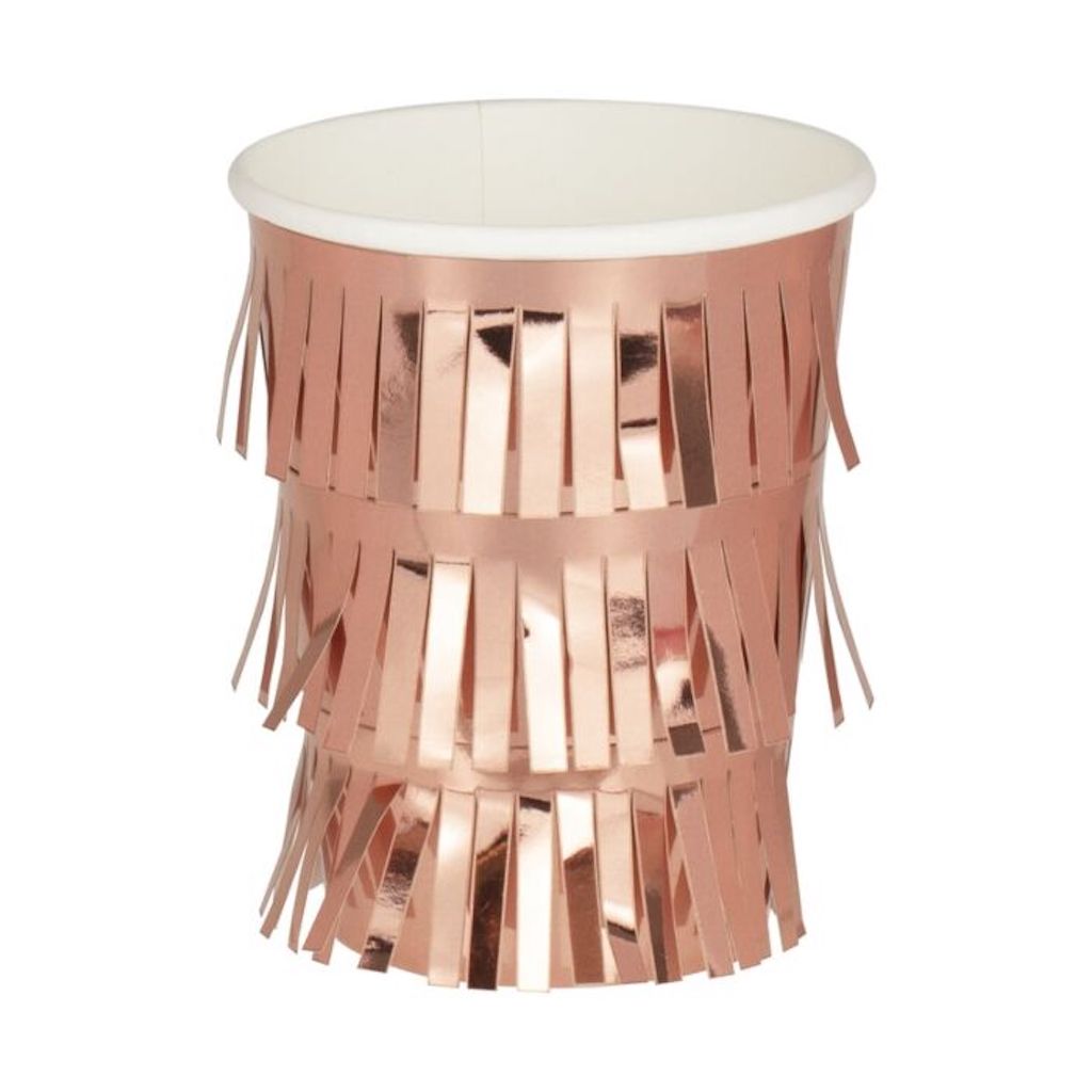 Ginger Ray Fringe Rose Gold Paper Cups