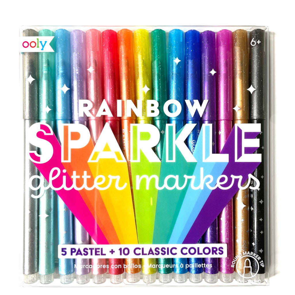 OOLY Rainbow Sparkle Glitter Markers – Little Crown Goods