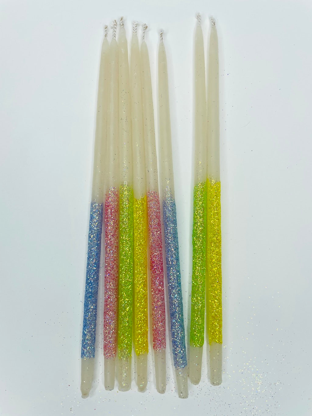 Glitter Wish Beeswax Candles in Pastel Rainbow
