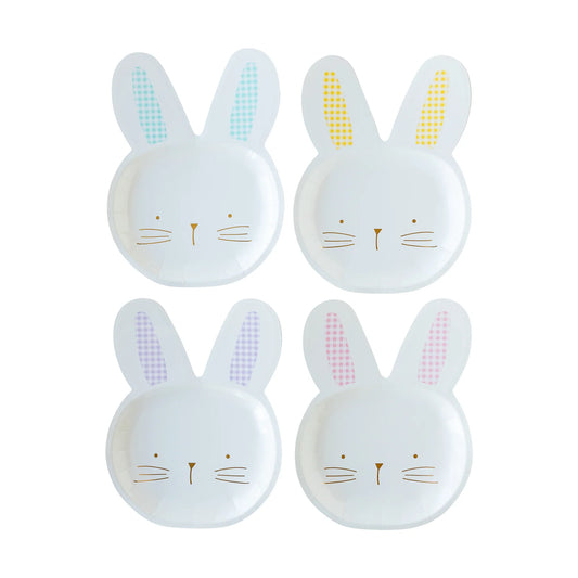 My Mind's Eye Gingham Bunny Shaped Plate Set