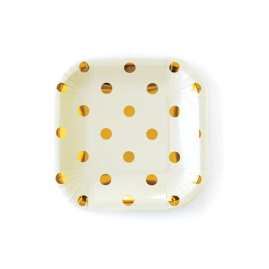 My Mind's Eye Cream Polka Dot Plates