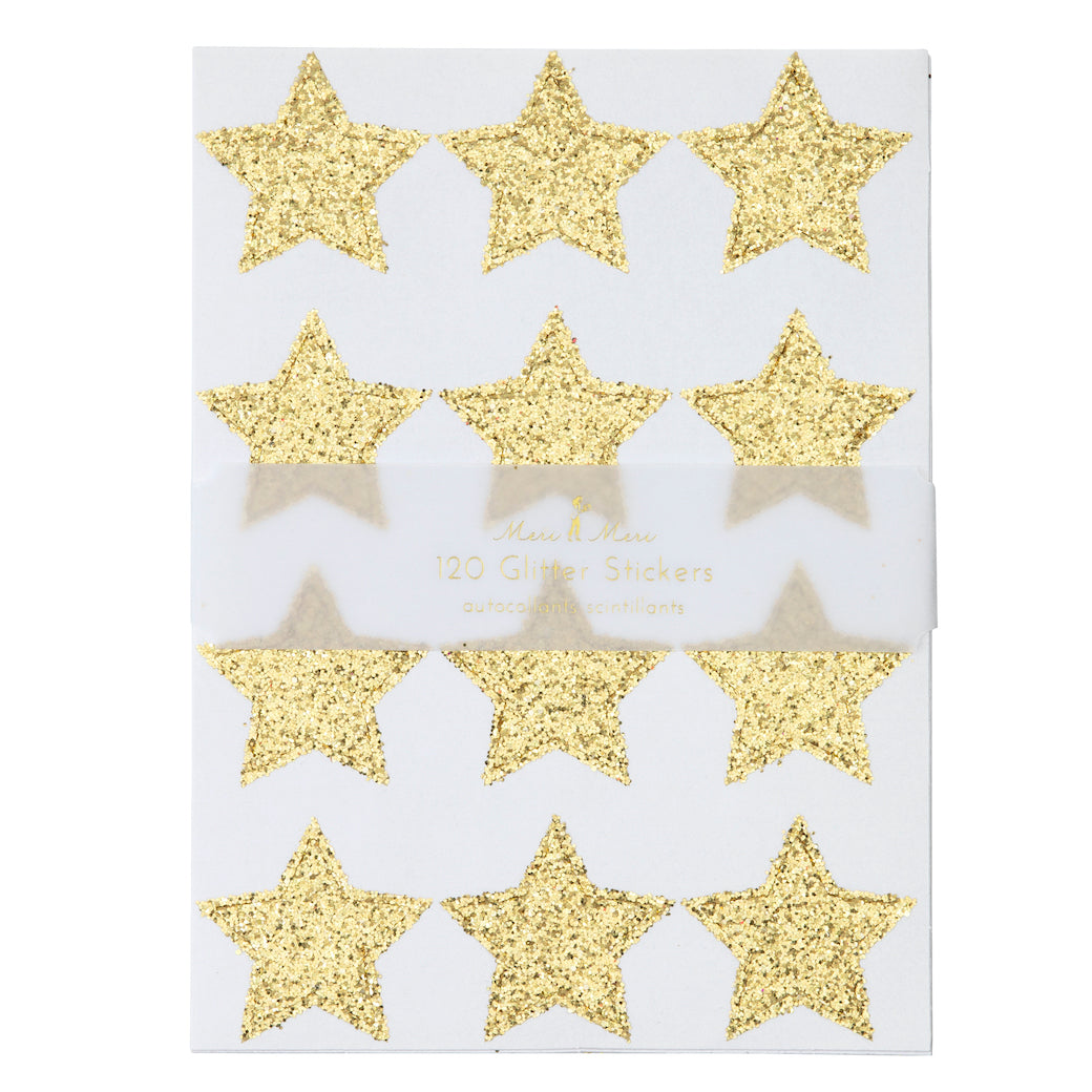 Meri Meri Gold Glitter Stars Sticker Sheets