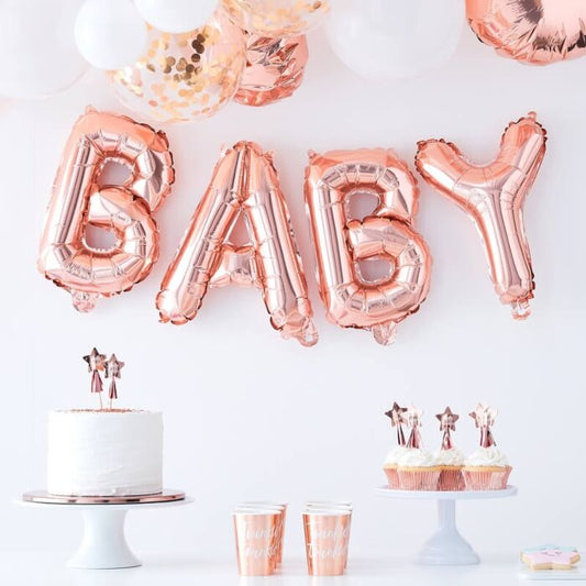 Ginger Ray Rose Gold Baby Balloon Sign