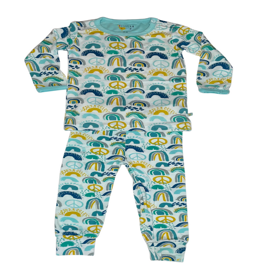 Clover Baby Rainbow Pajamas in Blue