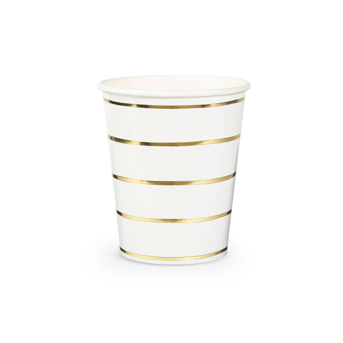 Frenchie Metallic Striped Cups in Gold Foil