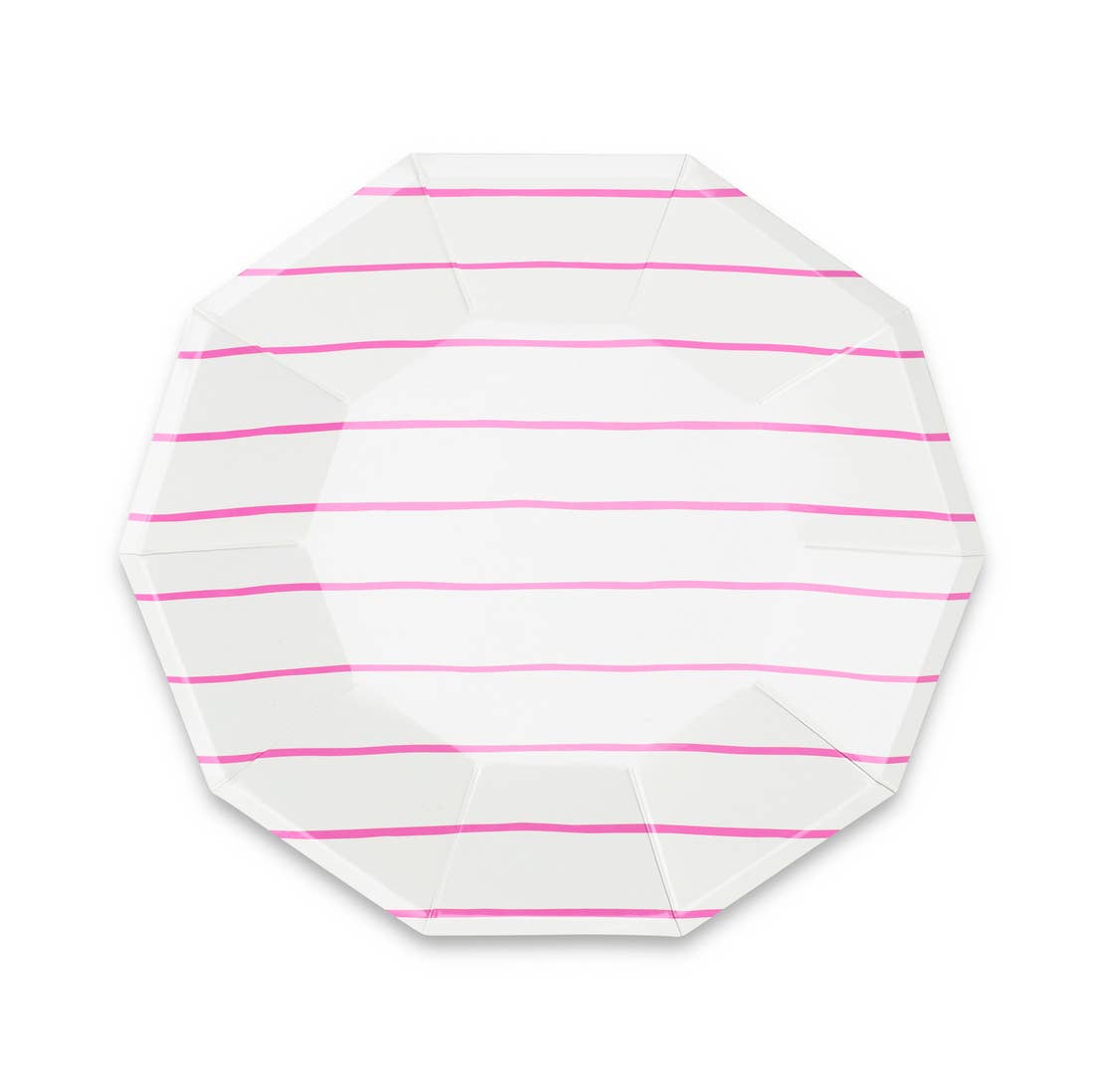 Frenchie Striped Large Plates in Cerise