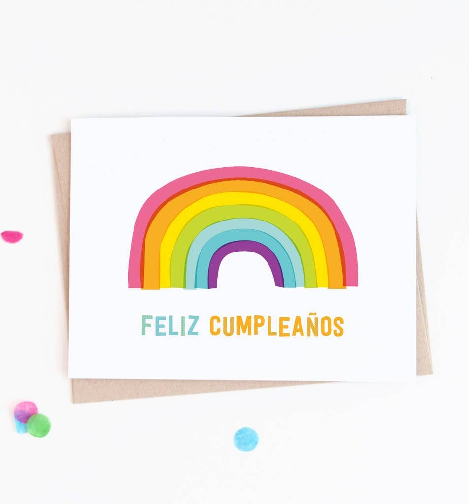 Feliz Cumpleaños Rainbow Card