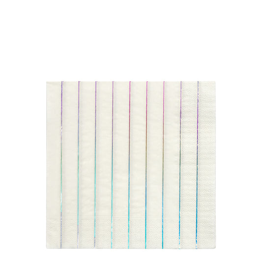 Meri Meri Silver Holographic Stripe Large Napkin