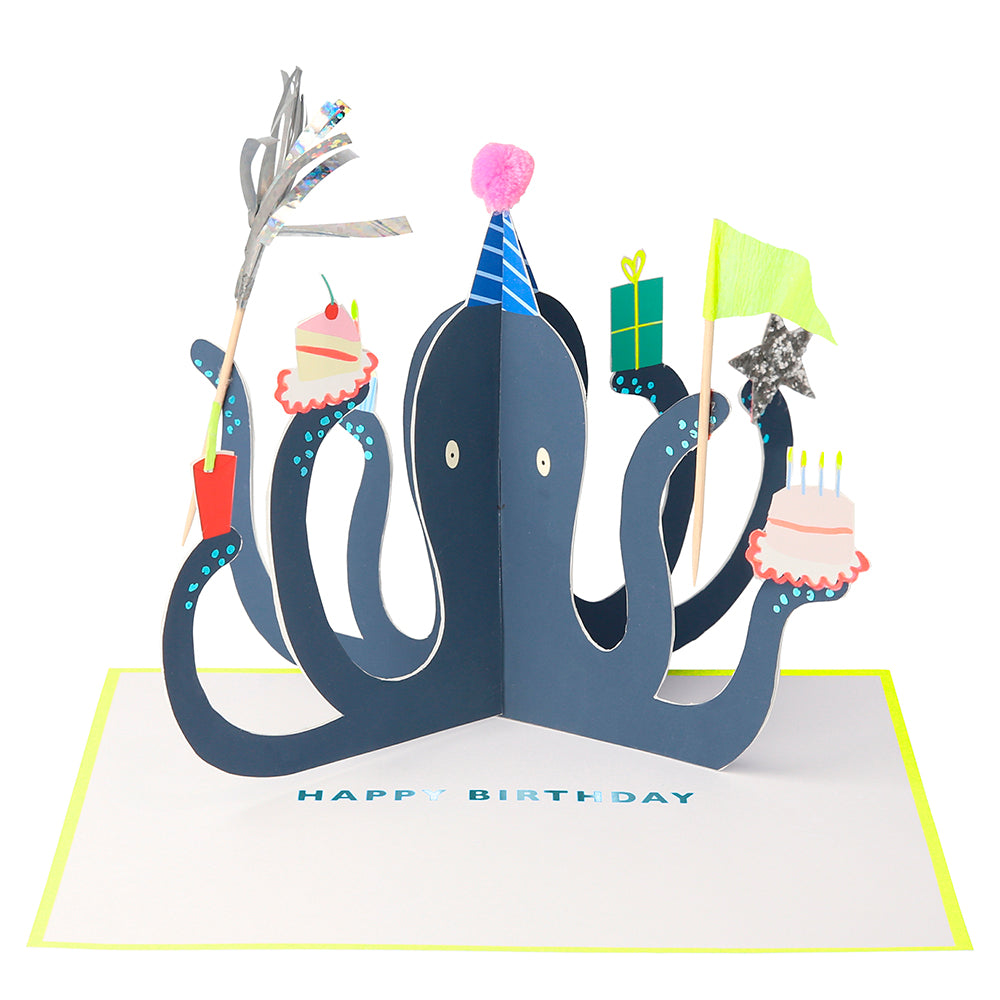 Meri Meri Happy Birthday Party Octopus Card