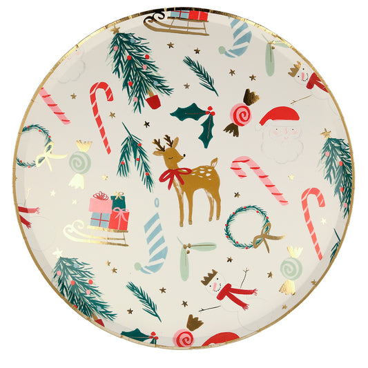 Meri Meri Festive Christmas Motif Dinner Plates