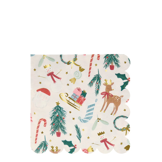 Meri Meri Festive Christmas Motif Large Napkins