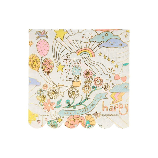 Meri Meri Happy Doodle Large Napkins