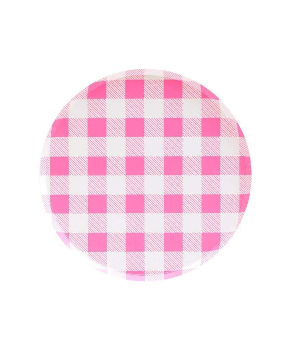 Pink Gingham Party Plates