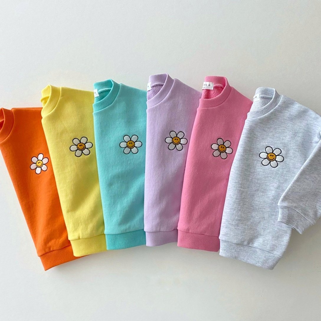 Smiley Daisy Sweatsuit in Orange