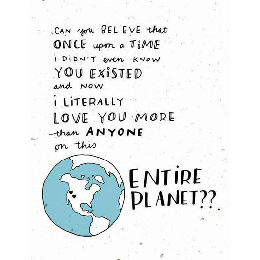 Thoughtful Human Entire Planet Card