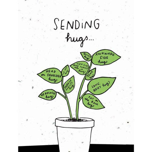 Thoughtful Human Sending Hugs Card