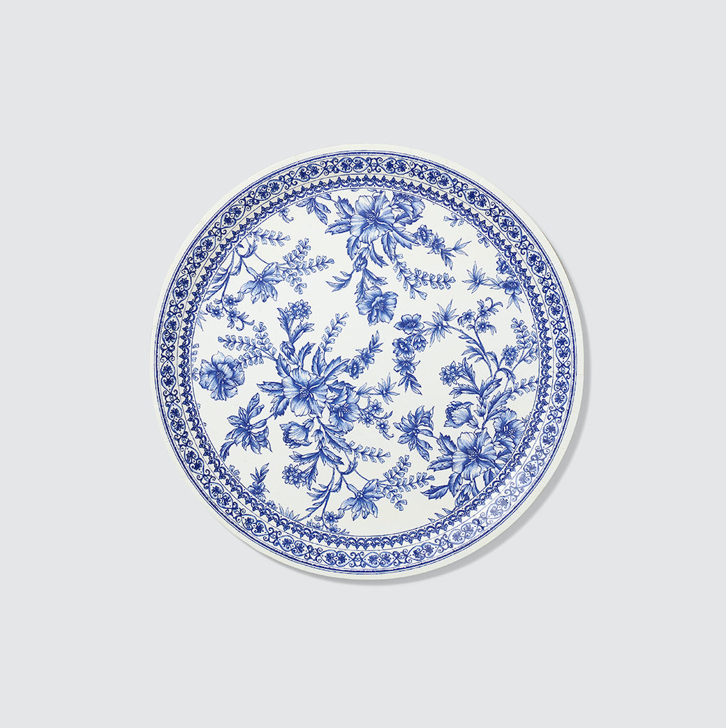 French Toile Large Paper Party Plates
