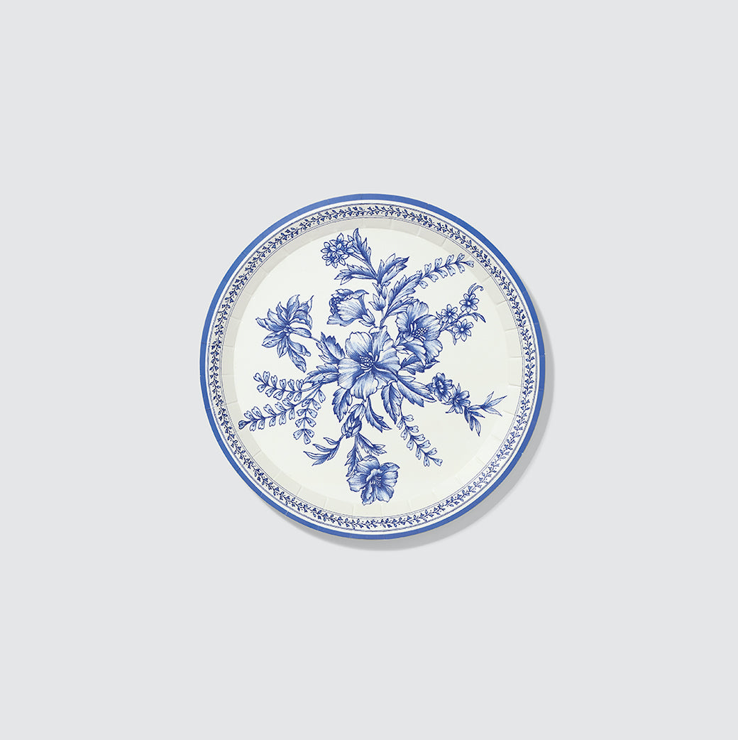 French Toile Small Paper Party Plates